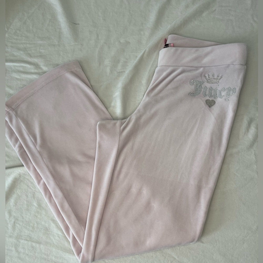 Y2K Juicy Couture baby pink ballet velour vintage tracksuit pant size small